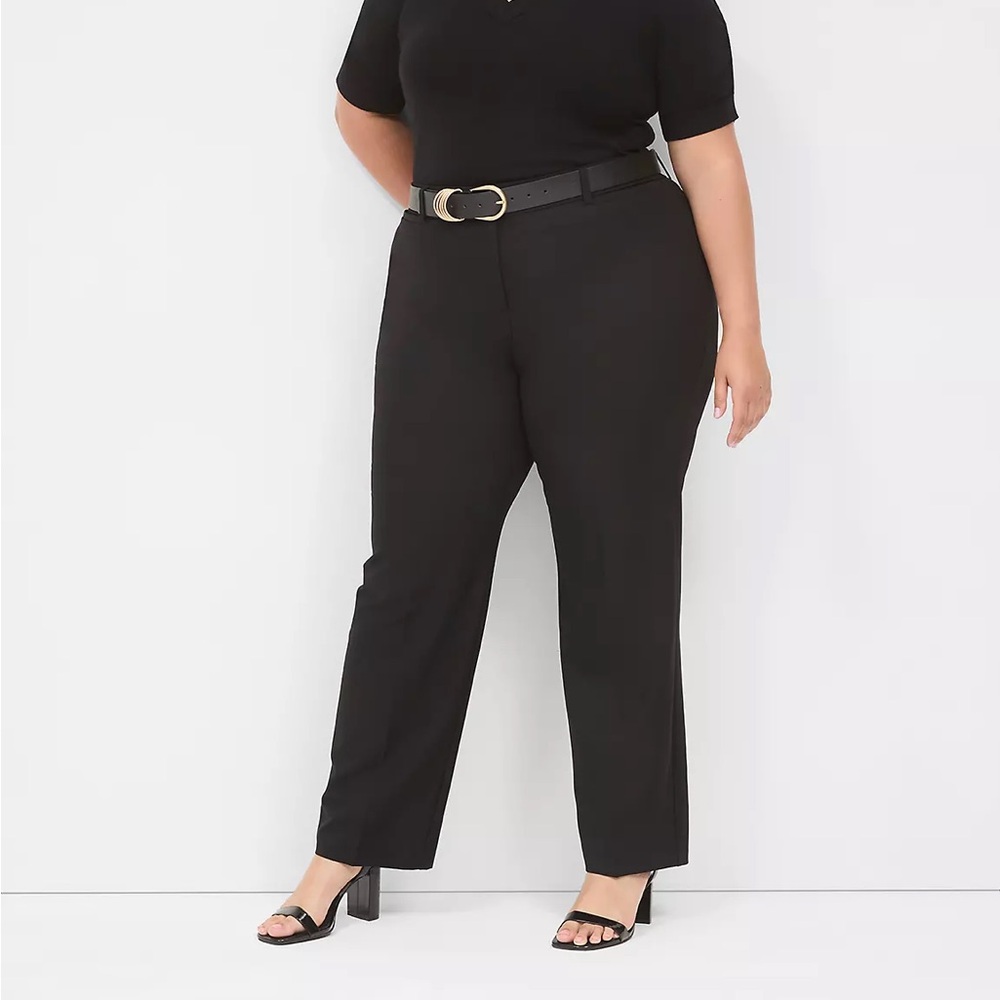 NWOT LANE BRYANT THE HOUSTON TROUSER PANT BLACK SIZE 18S RELAXED VERY FLATTERING